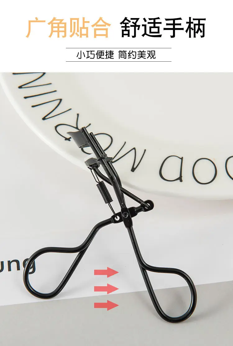Black Ultra Wide Angle Eyelash Curler with Stainless Steel Body — feature 4