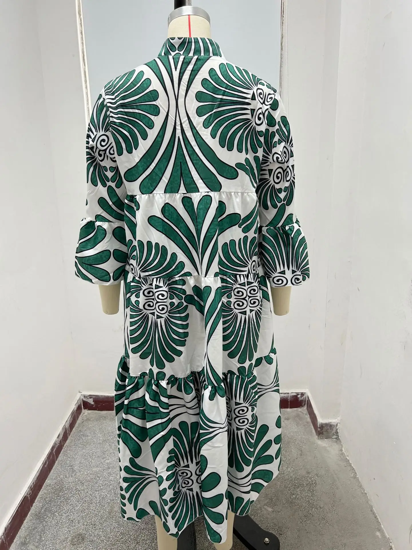 Women's Printed Loose Fit Dress Black White — feature 10