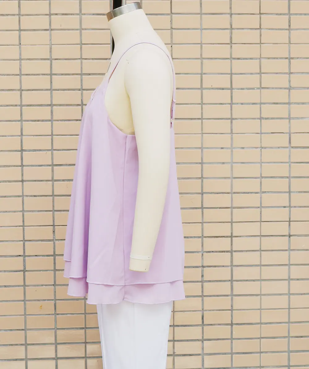 Light Blue Chiffon V-Neck Vest Top for Women — feature 11