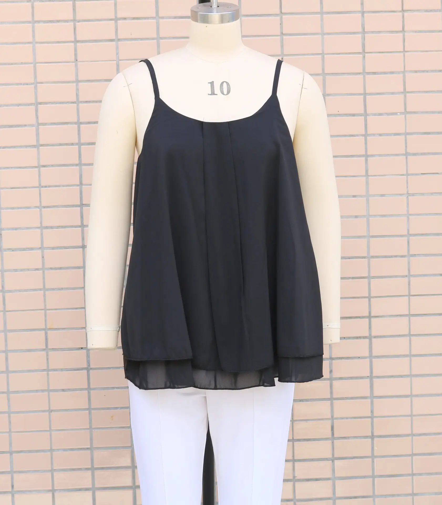 Light Blue Chiffon V-Neck Vest Top for Women — feature 13