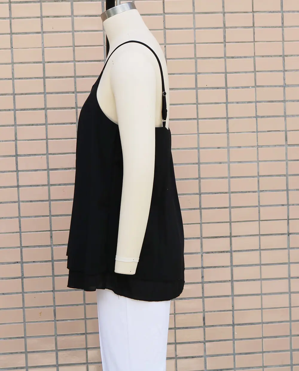 Light Blue Chiffon V-Neck Vest Top for Women — feature 14