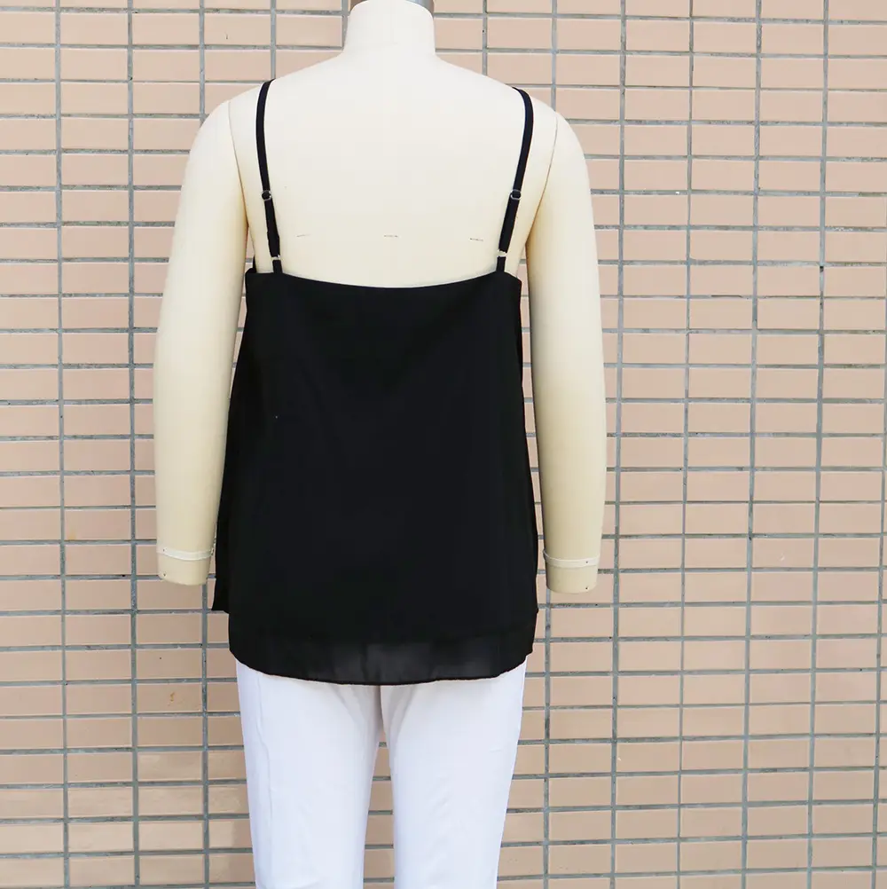 Light Blue Chiffon V-Neck Vest Top for Women — feature 15