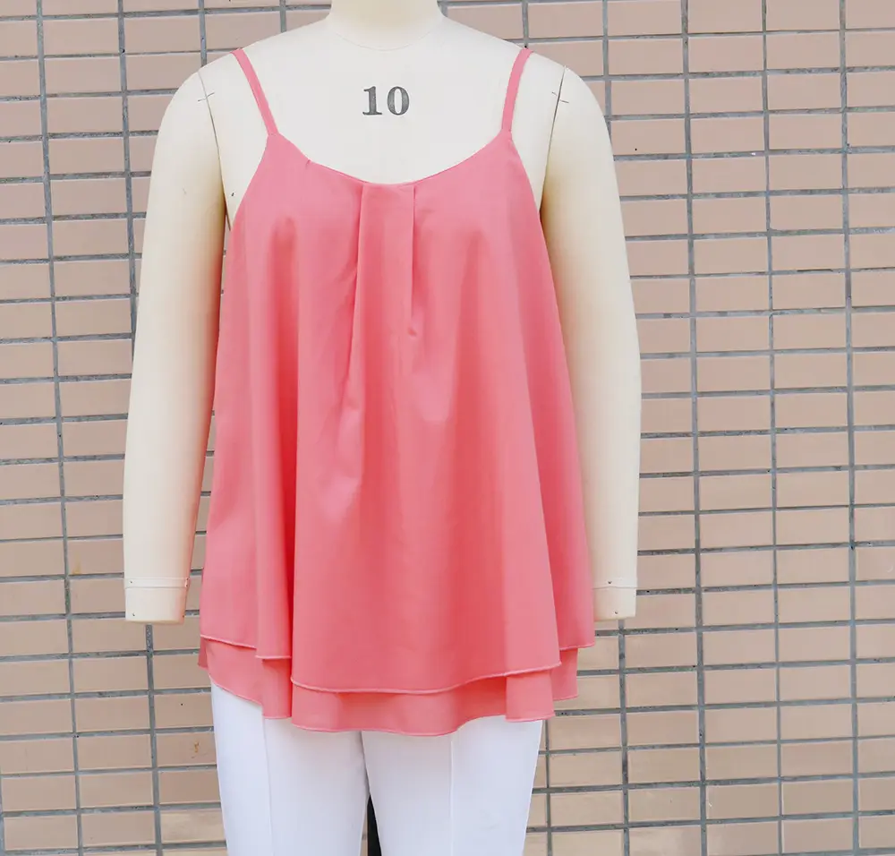 Light Blue Chiffon V-Neck Vest Top for Women — feature 19