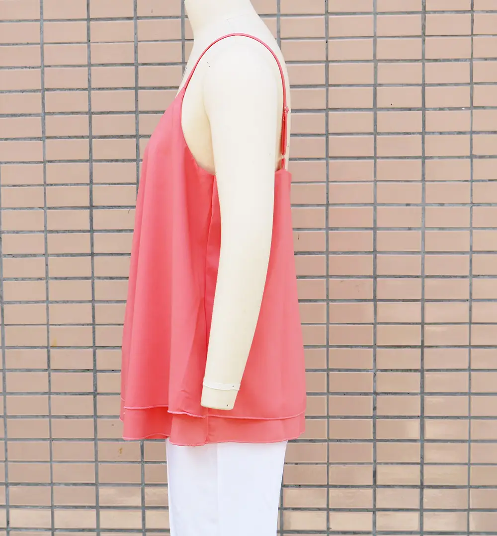 Light Blue Chiffon V-Neck Vest Top for Women — feature 20