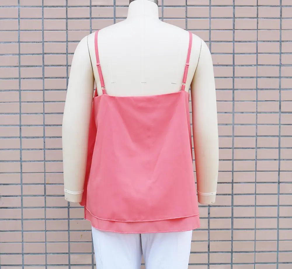 Light Blue Chiffon V-Neck Vest Top for Women — feature 21