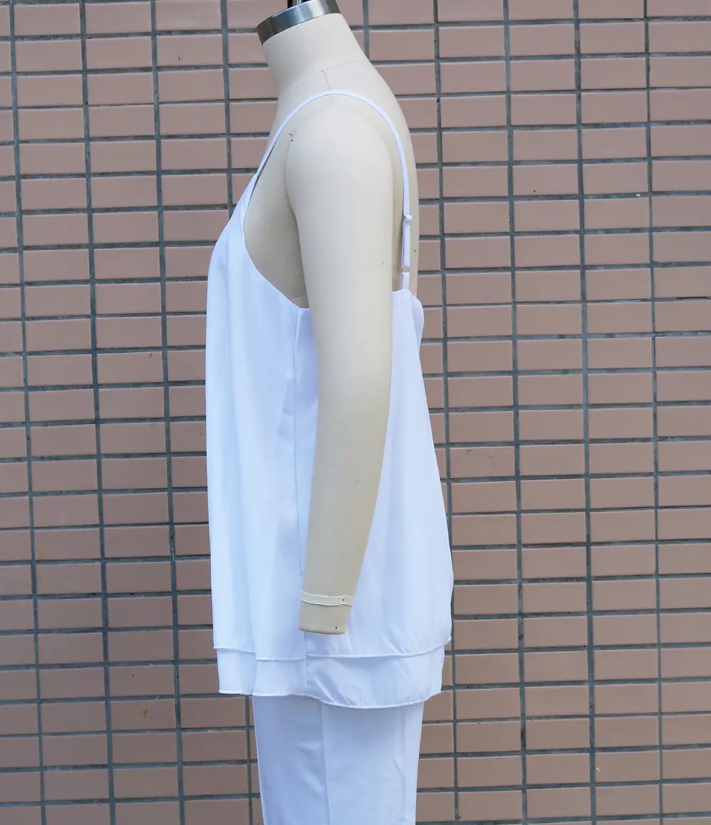 Light Blue Chiffon V-Neck Vest Top for Women — feature 3
