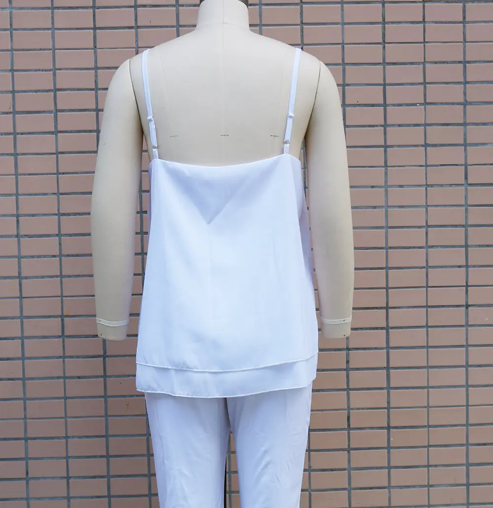 Light Blue Chiffon V-Neck Vest Top for Women — feature 4