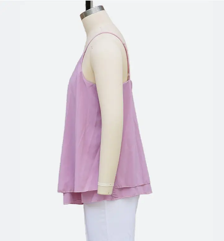 Light Blue Chiffon V-Neck Vest Top for Women — feature 6