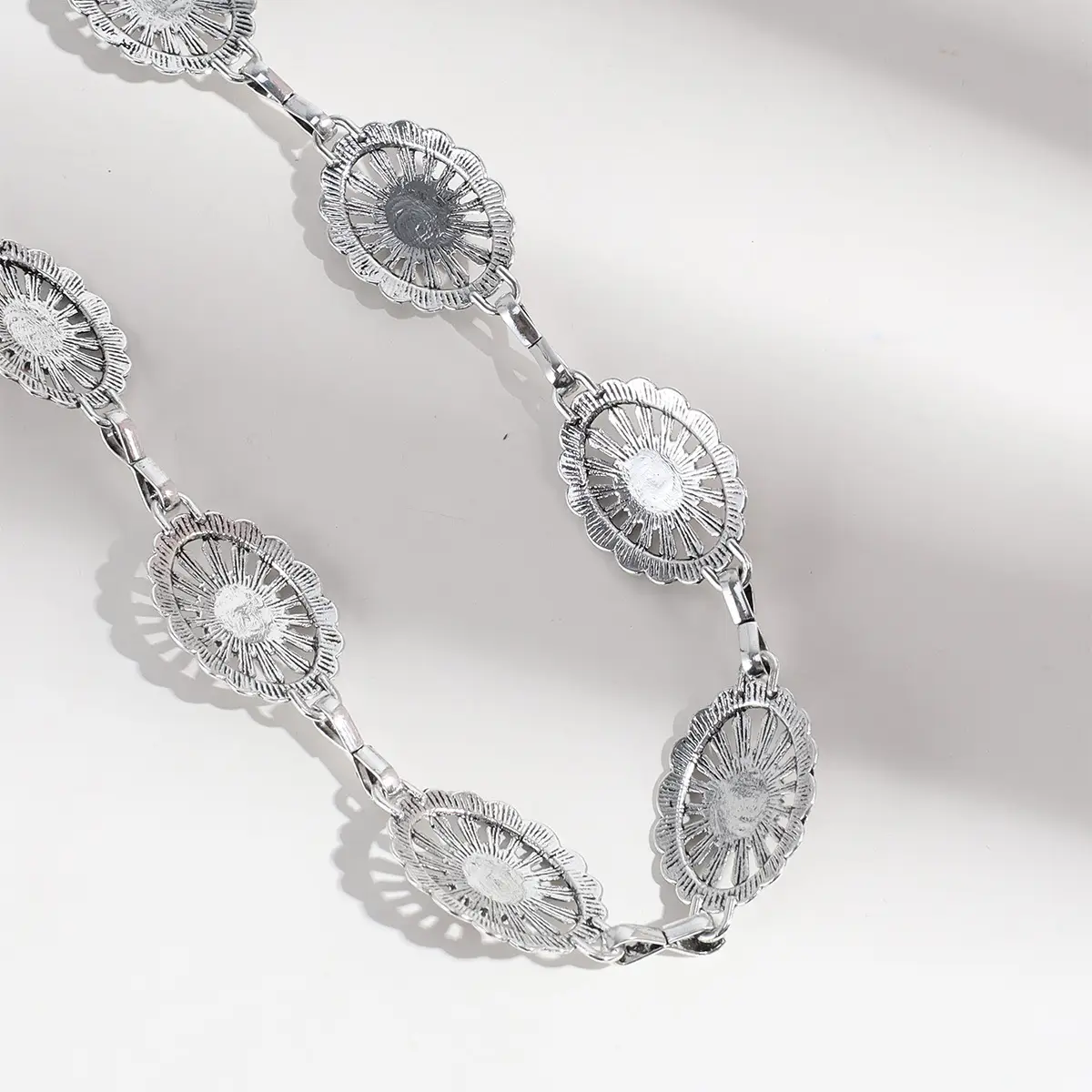 Pearl Waist Chain with Black & White Rose Flower β feature 19