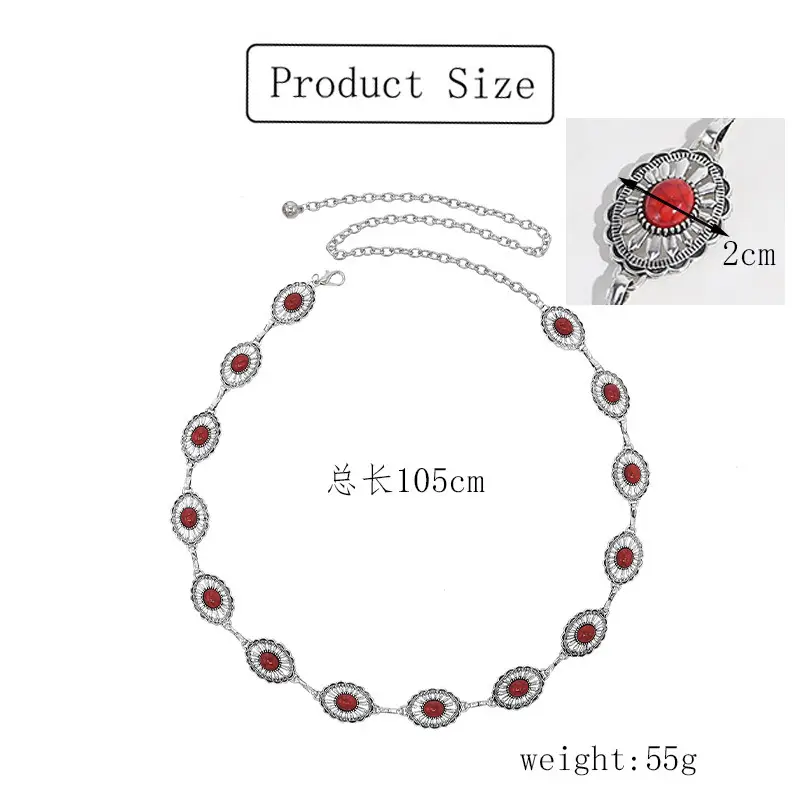 Pearl Waist Chain with Black & White Rose Flower β feature 3