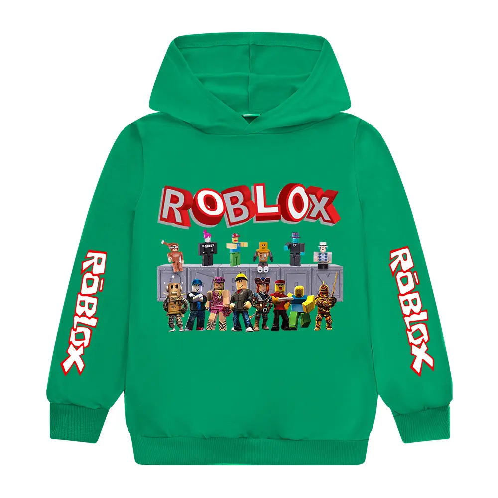 Blue Roblox Printed Hoodie for Boys 3D Game Design