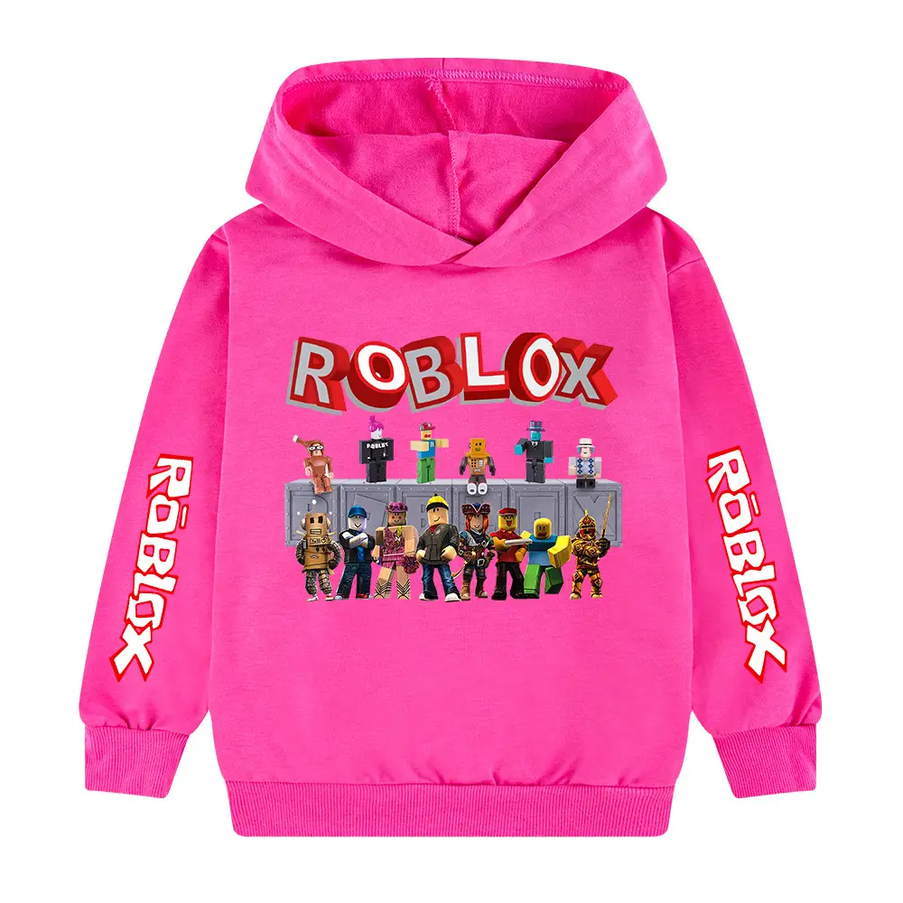 Blue Roblox Printed Hoodie for Boys 3D Game Design
