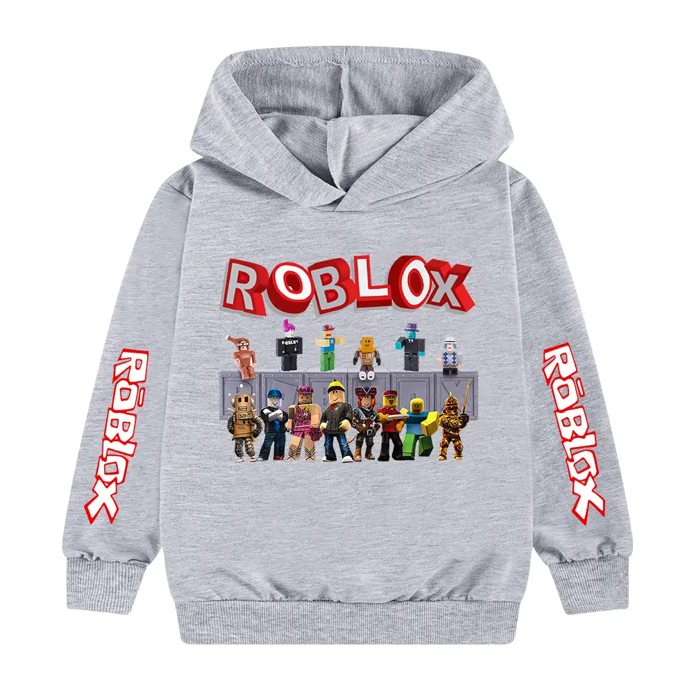 Blue Roblox Printed Hoodie for Boys 3D Game Design