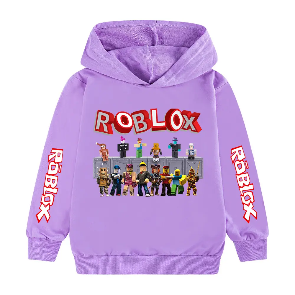 Blue Roblox Printed Hoodie for Boys 3D Game Design