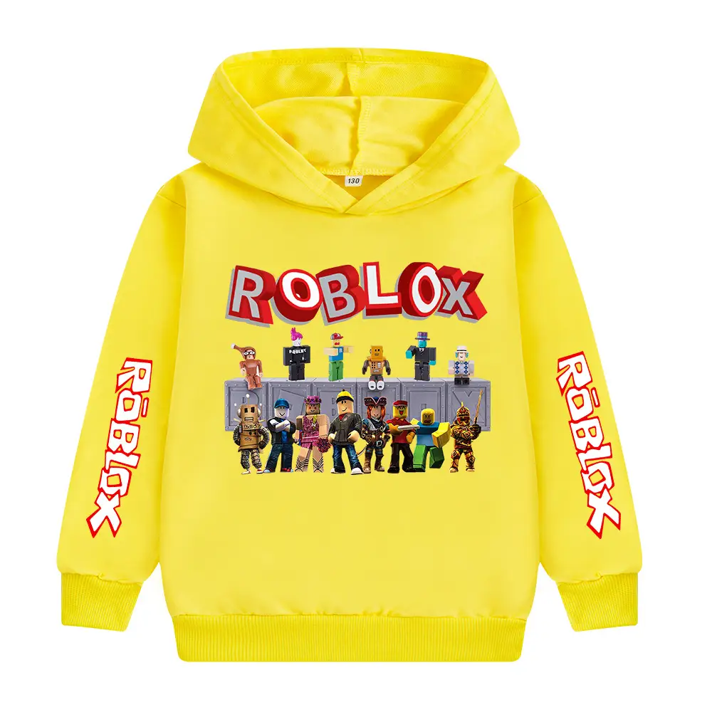 Blue Roblox Printed Hoodie for Boys 3D Game Design