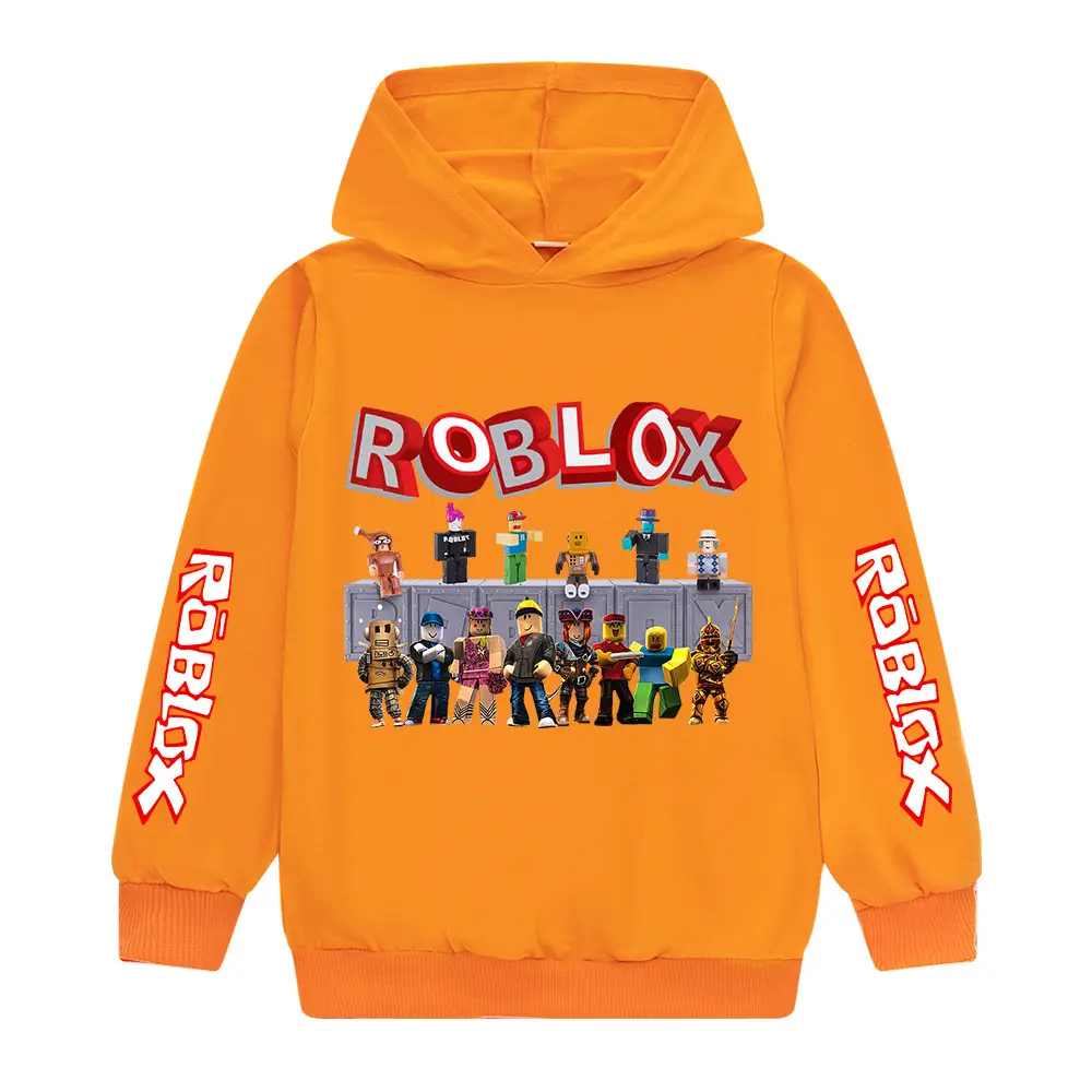 Blue Roblox Printed Hoodie for Boys 3D Game Design
