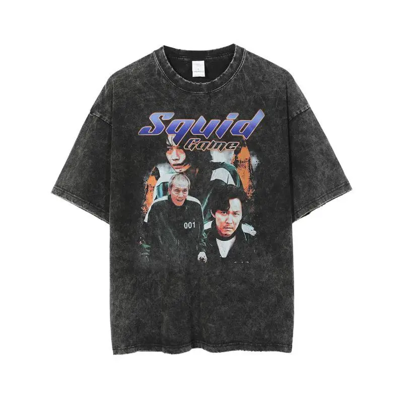 European American Retro Hip Hop Rock Tee Black - Image 47
