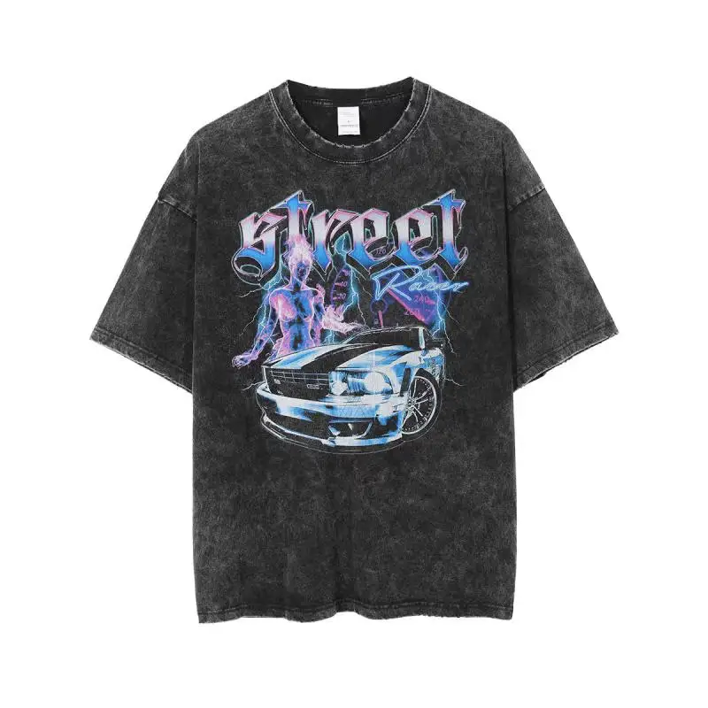 European American Retro Hip Hop Rock Tee Black — feature 13