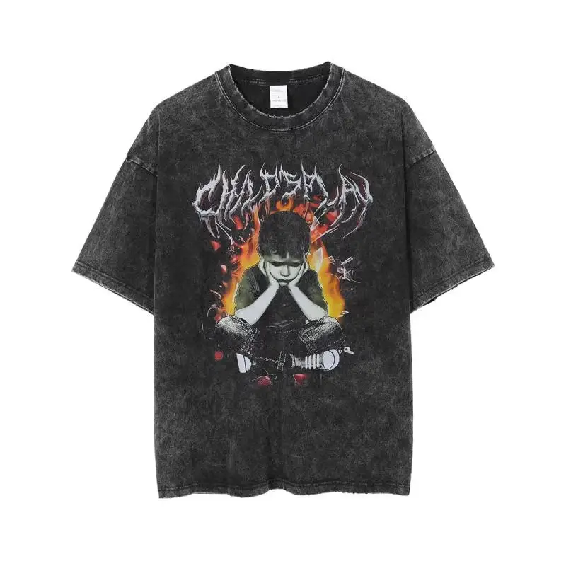 European American Retro Hip Hop Rock Tee Black — feature 27