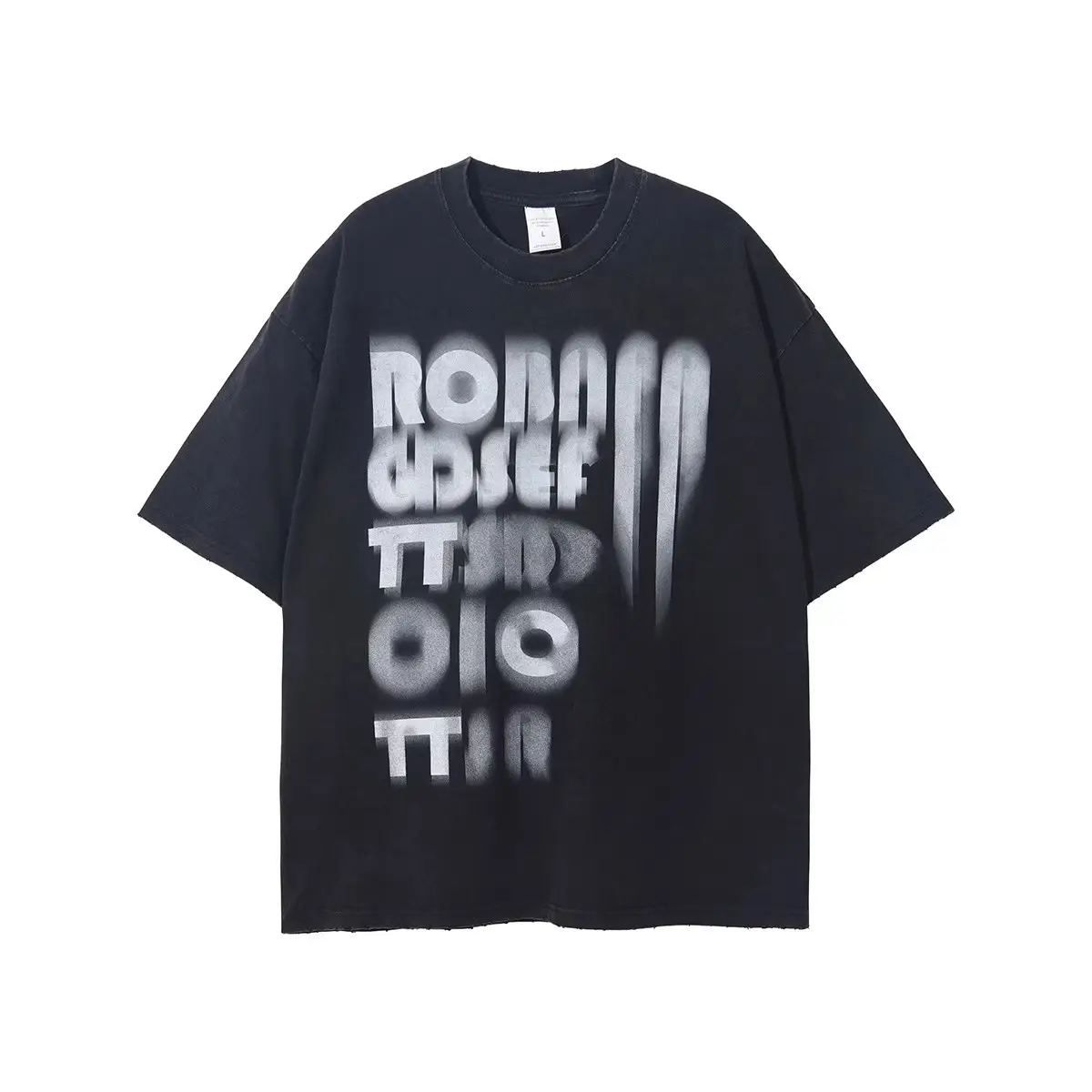 European American Retro Hip Hop Rock Tee Black - Image 21