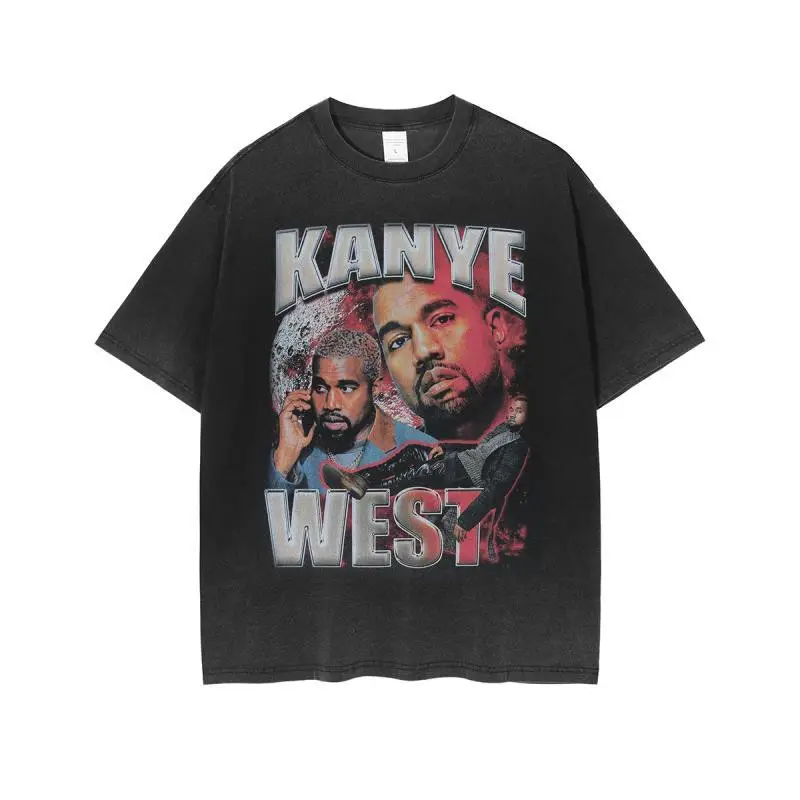 European American Retro Hip Hop Rock Tee Black - Image 24