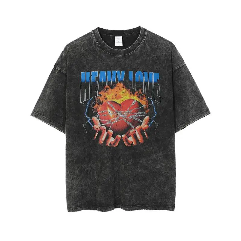 European American Retro Hip Hop Rock Tee Black - Image 32