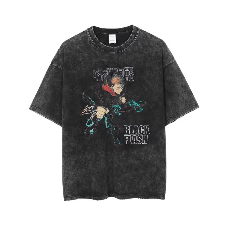 European American Retro Hip Hop Rock Tee Black - Image 34