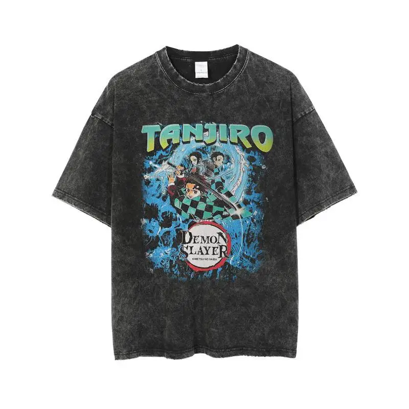 European American Retro Hip Hop Rock Tee Black - Image 37