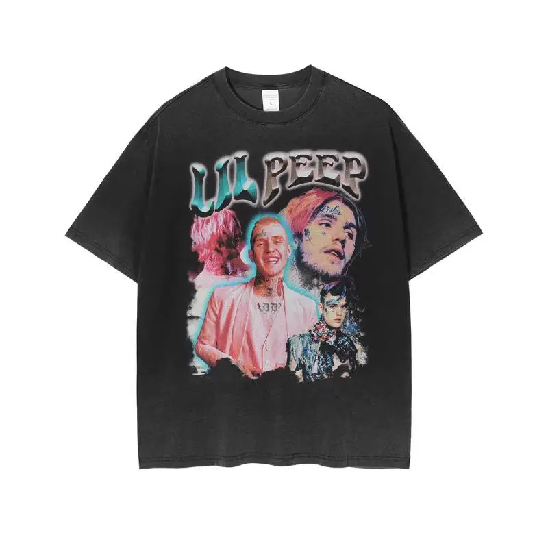 European American Retro Hip Hop Rock Tee Black - Image 4