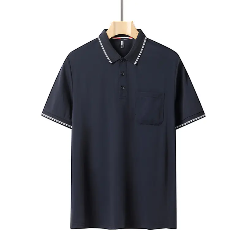 Men's Blue Polo T-Shirt Short Sleeve Ice Silk 30-50 - Image 2
