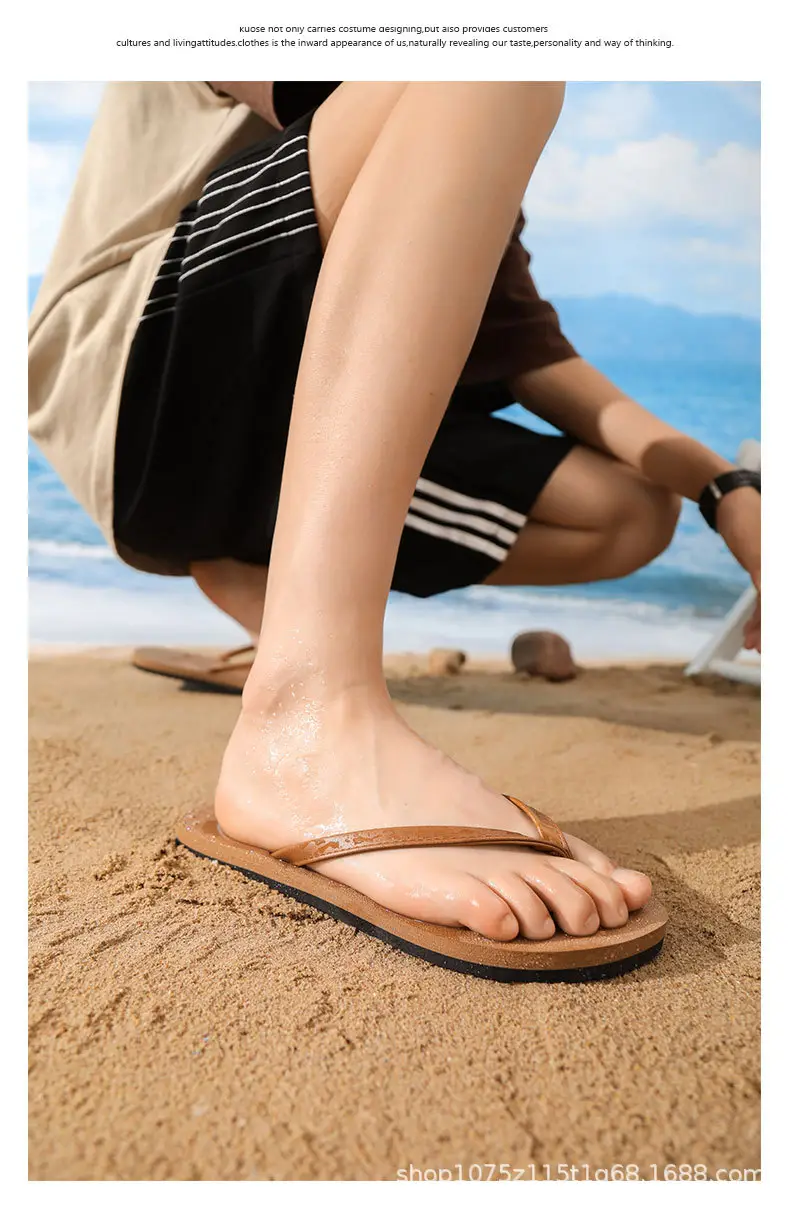 2024 New Summer Men's Flip-Flops, Wear-Resistant, Non-Slip, Casual Beach Slippers for Outer Wear, Can Be Customized for Live Streaming — feature 21