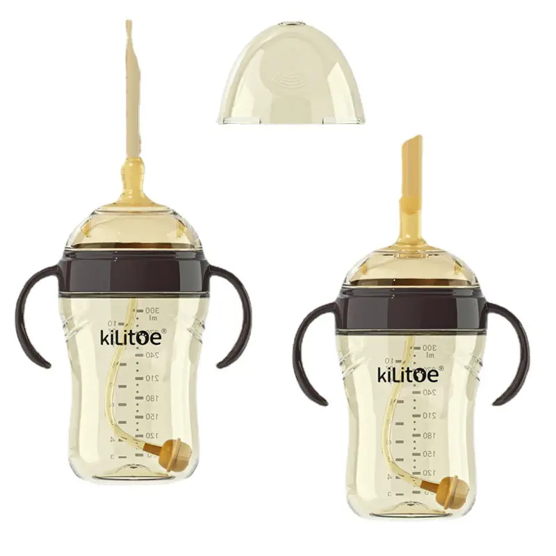 Big baby bottle baby 0-6 months 1 year old straw with handle special straw over one year old anti-flatulence large capacity