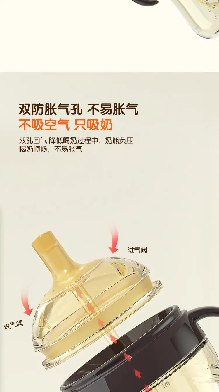 Big baby bottle baby 0-6 months 1 year old straw with handle special straw over one year old anti-flatulence large capacity — feature 5