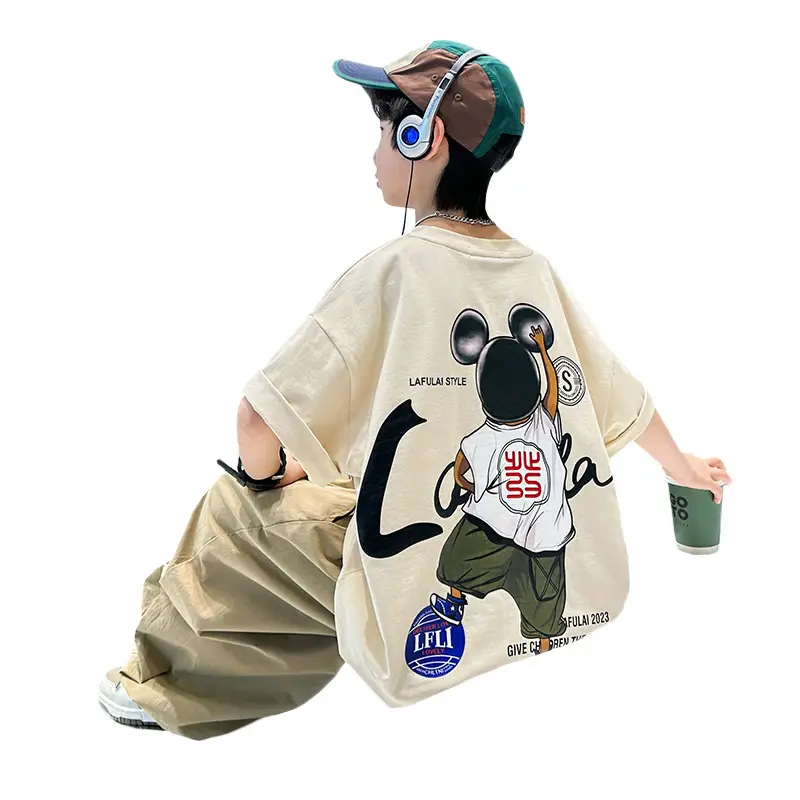 Boys Printed T-Shirt Summer Medium Large Loose Fit - Image 6