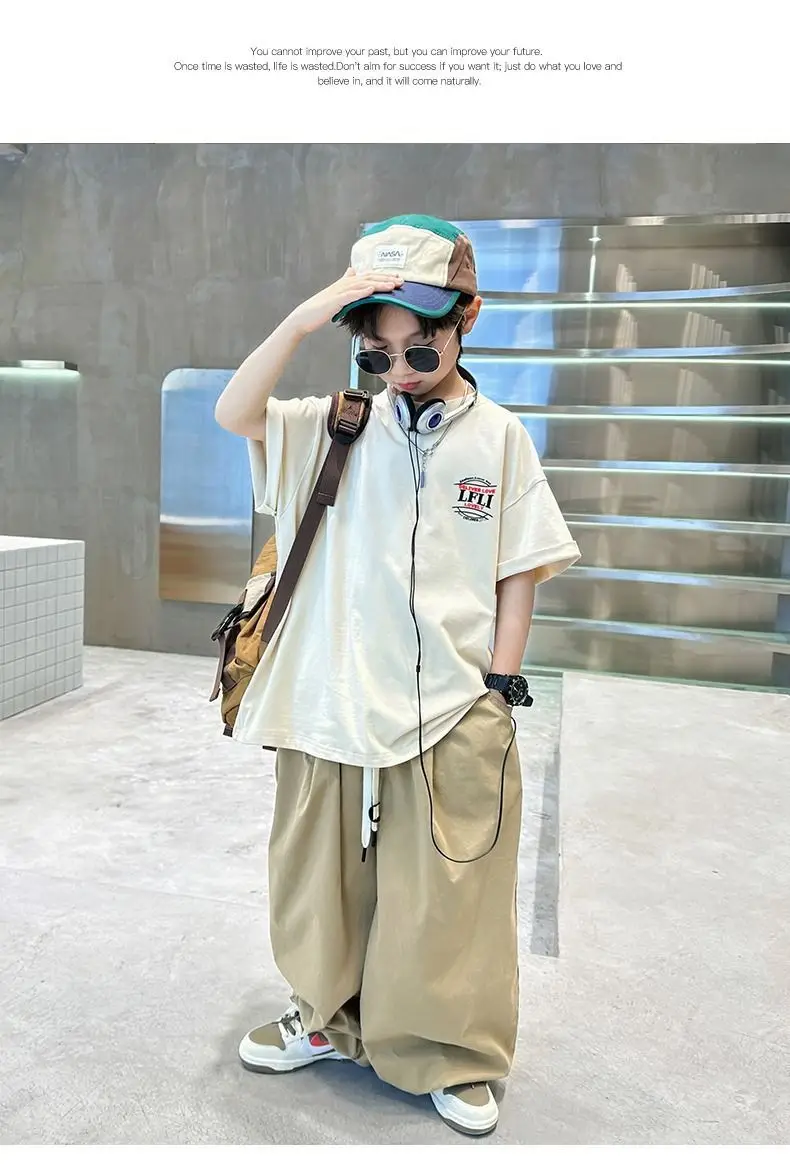 Boys Printed T-Shirt Summer Medium Large Loose Fit — feature 8