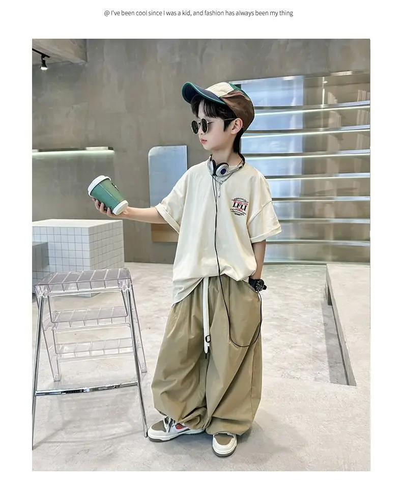 Boys Printed T-Shirt Summer Medium Large Loose Fit — feature 9