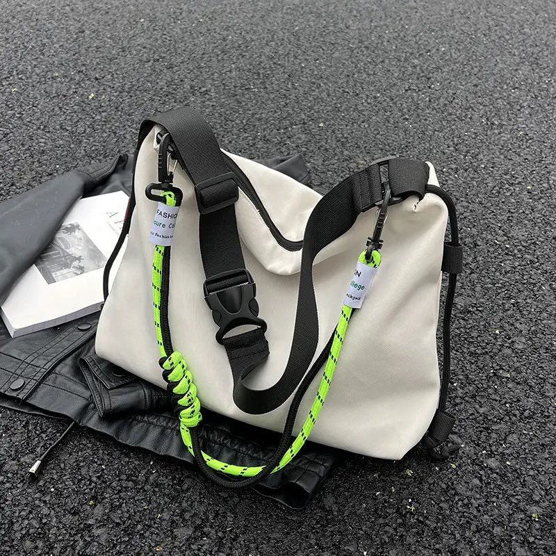 Women Large Capacity Shoulder Crossbody Bag Black Green - Image 5