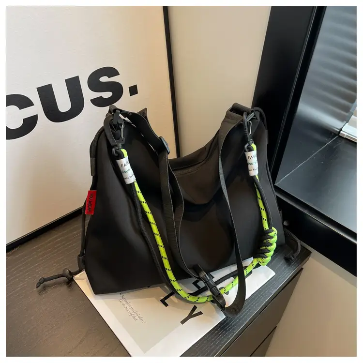 Women Large Capacity Shoulder Crossbody Bag Black Green — feature 22