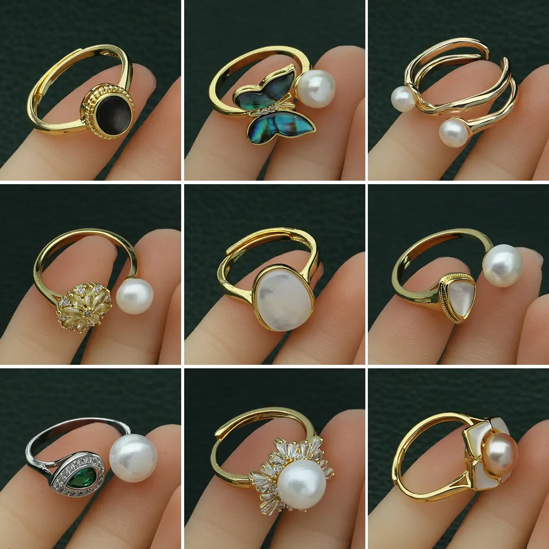 Retro Pearl Ring with Palace Style Winding Gold - Image 60