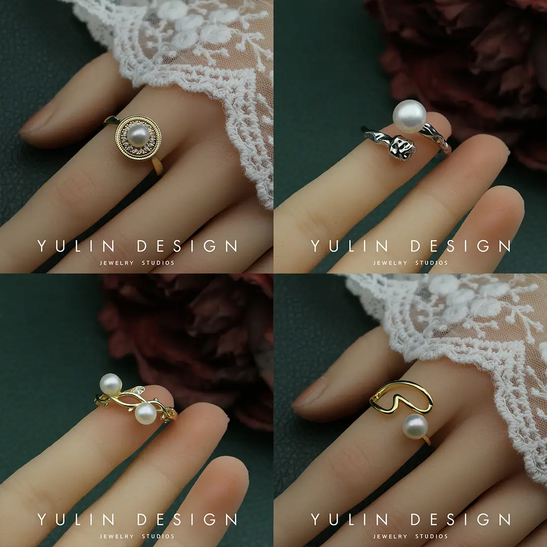Retro Pearl Ring with Palace Style Winding Gold - Image 61
