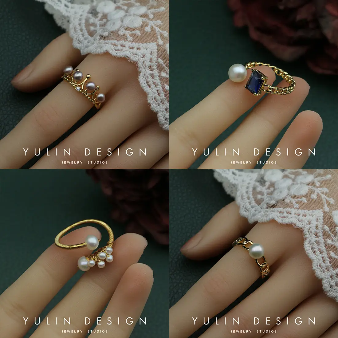 Retro Pearl Ring with Palace Style Winding Gold - Image 62