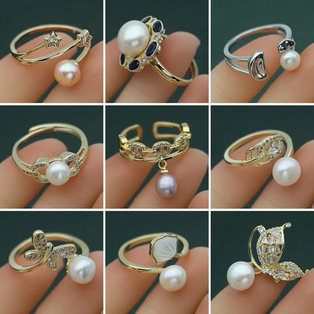 Retro Pearl Ring with Palace Style Winding Gold - Image 63