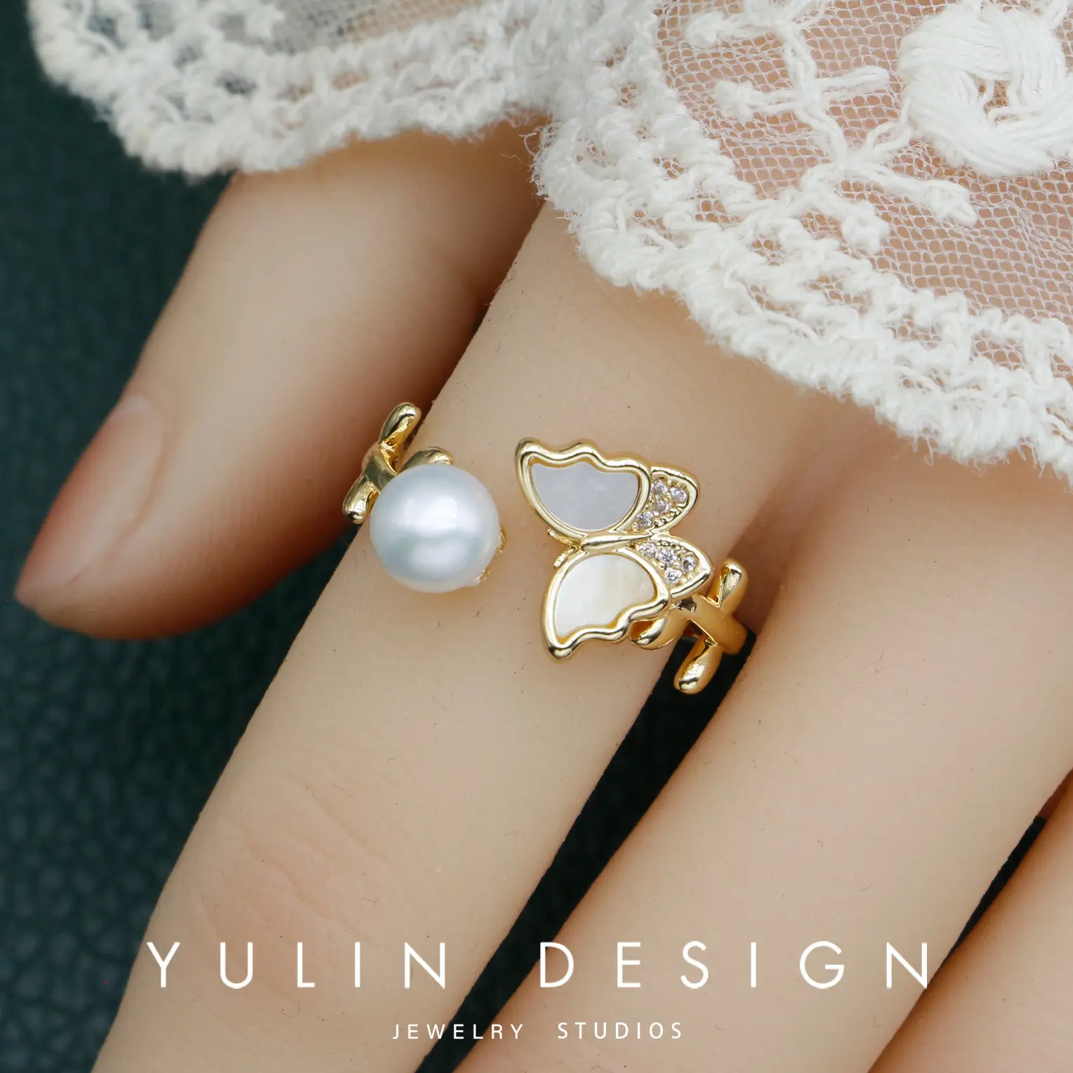 Retro Pearl Ring with Palace Style Winding Gold - Image 12