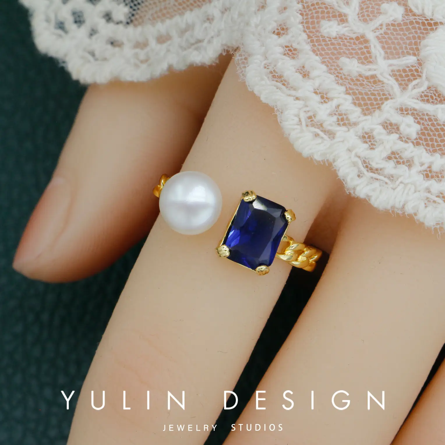 Retro Pearl Ring with Palace Style Winding Gold - Image 13