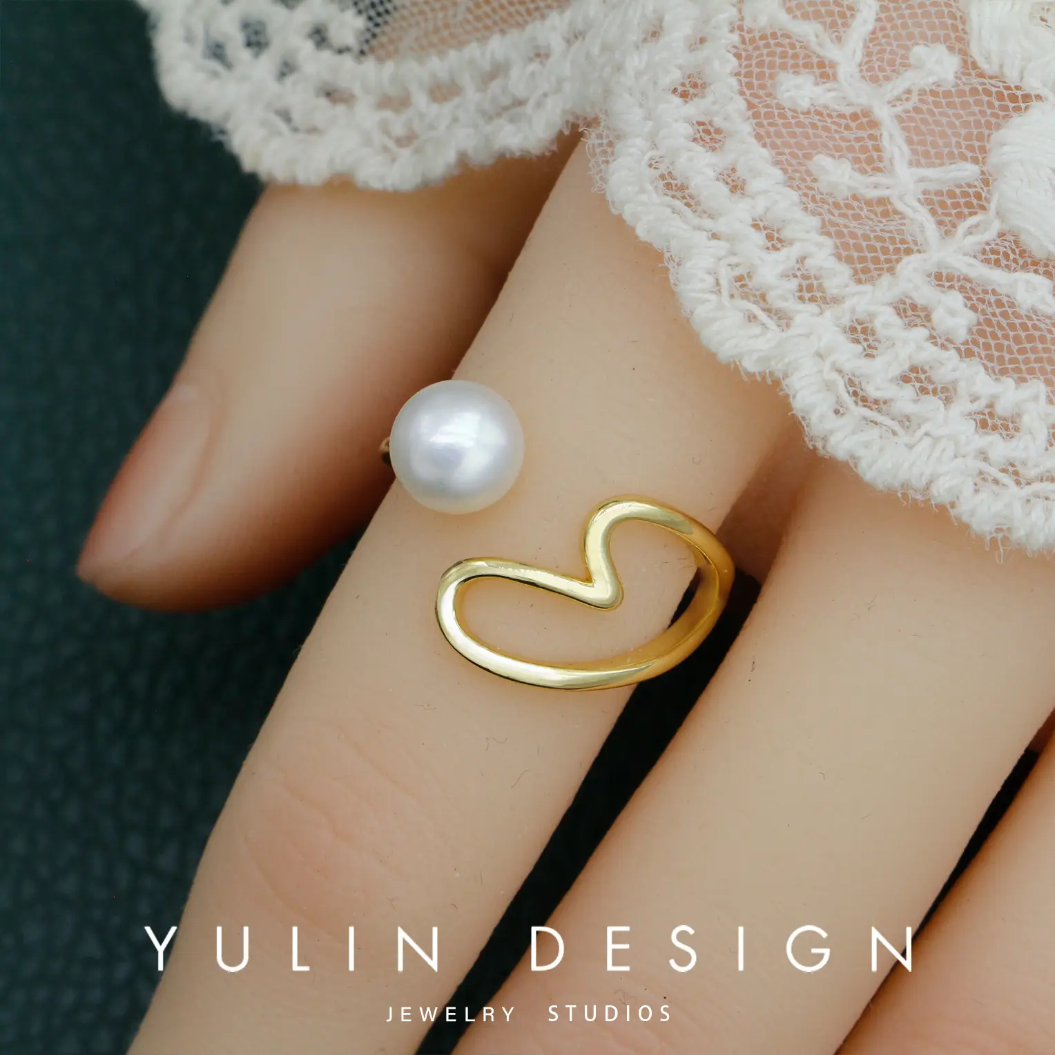 Retro Pearl Ring with Palace Style Winding Gold - Image 15