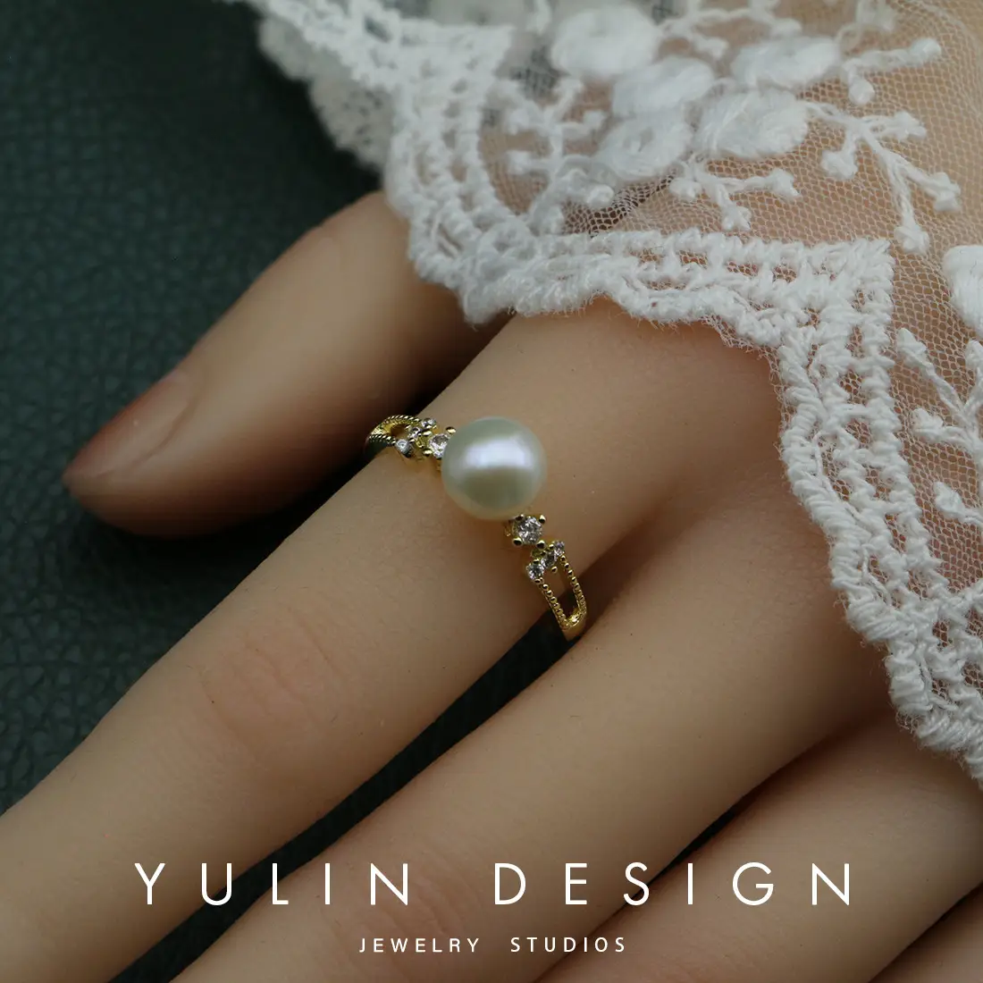 Retro Pearl Ring with Palace Style Winding Gold - Image 20
