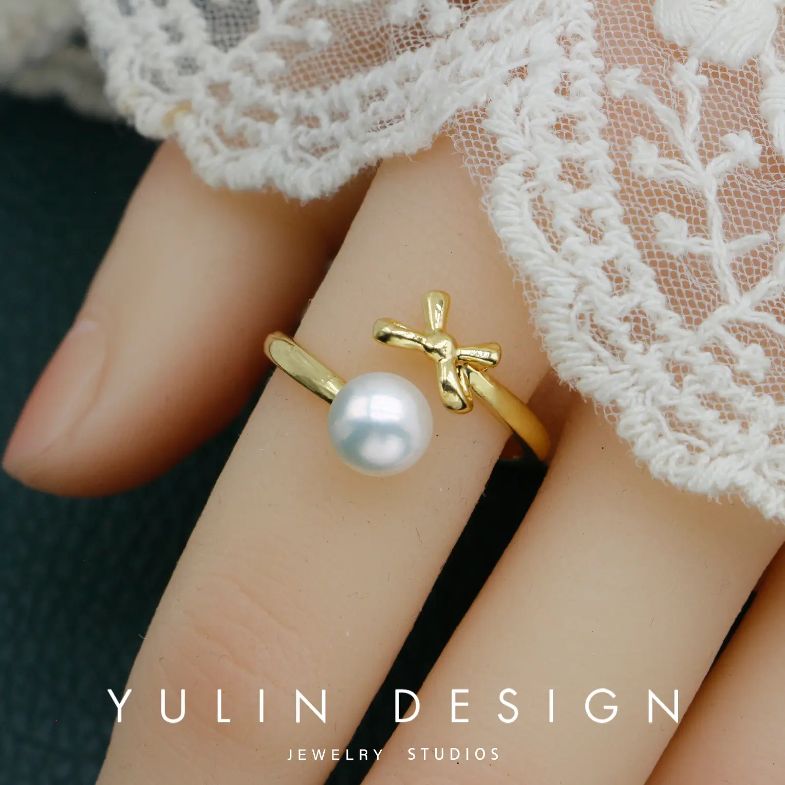 Retro Pearl Ring with Palace Style Winding Gold - Image 24