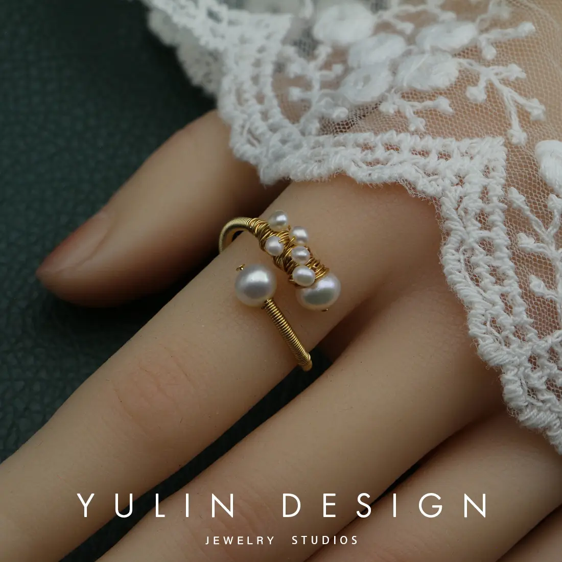 Retro Pearl Ring with Palace Style Winding Gold - Image 26