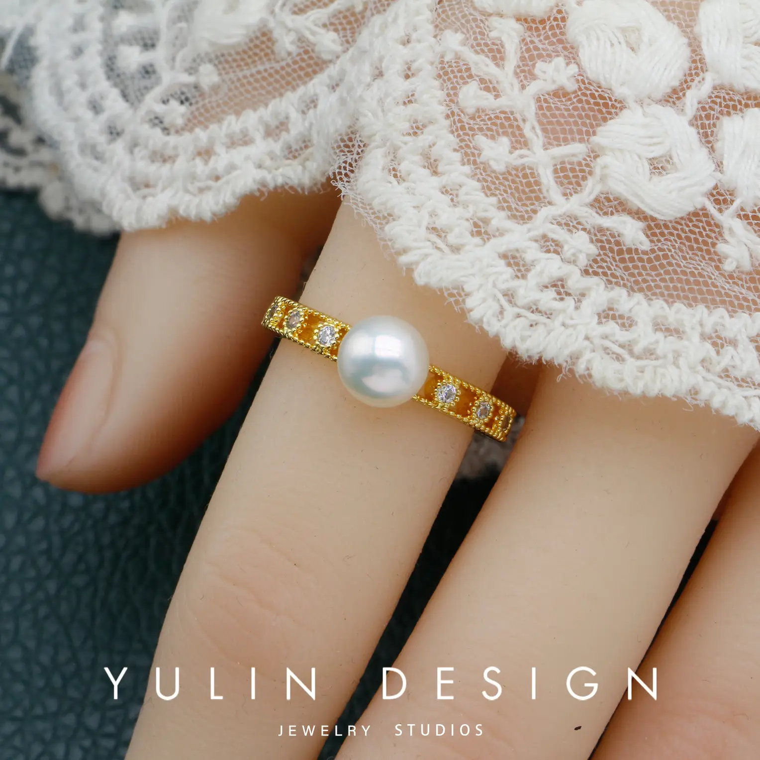 Retro Pearl Ring with Palace Style Winding Gold - Image 29