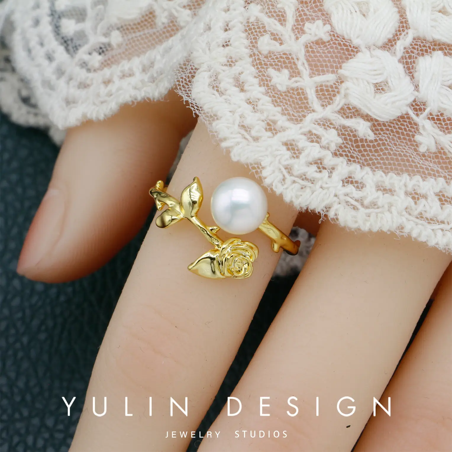 Retro Pearl Ring with Palace Style Winding Gold - Image 31